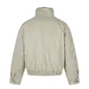 Jaqueta de Algodão Masculina Feminina Retrô Americano Montanha Sentada Águia Rivet Senso de Design Gola de Pele Outono Inverno Nova Espessada Quente Tendência Marca Roupa Exterior
