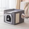 Nido para Gatos de Doble Capa Casa Cálida de Invierno para Gatos Desmontable y Lavable Completamente Cerrada Grande Plegable Villa para Gatos Suministro Transfronterizo