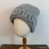 Chapéu de Tricô Versátil Moda Cor Sólida Estilo Japonês para Exterior à Prova de Vento Quente com Texto 3D Chapéu de Tricô para Casal Viagem