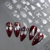 2025 Adesivos de Unhas Transfronteiriços Novos Europeus e Americanos Quente Vermelho e Prata Papai Noel Bola de Cristal Floco de Neve Adesivos Autocolantes