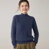 26 Estilos Nuevos de Suéteres de Cachemira para Mujer con Cuello Semi-Alto, Tejido de Punto Grueso de Siete Agujas, Raglán, Doble Hilo, Corte Holgado, Capa Base