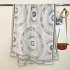 Bufanda de Estilo Nuevo Versátil, Sencilla y Elegante, con Estampado de Círculo Geométrico Artístico, Chal de Viaje Casual para Mujer en Color de Contraste