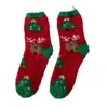 Calcetines de Navidad de medio terciopelo para otoño e invierno, tipo flor, suministro directo de fábrica, calcetines cálidos para el suelo de casa de Papá Noel, calcetines para dormir