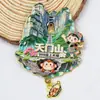 Ímãs de Geladeira de Metal Jiangxi, Marcos Populares de Cidades, Pequim, Chengdu, Souvenirs de Turismo Cultural e Criativo da Tendência Nacional, Atração Magnética