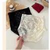 Nova calcinha feminina de cetim com renda, cintura alta, controle da barriga, estampa de bolinhas em formato de coração, disponível em várias cores para atacado