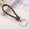 Llavero de cuerda de cuero trenzado, accesorio para llaves, llavero de metal, llavero de coche, colgante, fabricantes mayoristas
