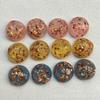 Accesorios de parche de resina semi-píldora esférica multicut de mineral de lámina dorada translúcida para pendientes de joyería hechos a mano DIY