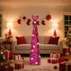 Árvore de Natal de Fio Metálico Vermelho-Rosa Novo Modelo Transfronteiriço da Amazonia Top em Forma de Coração Retrátil Dobrável Enfeite de Decoração de Natal
