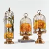 Portavelas Adornos de Jaula de Pájaro Americana Nuevo Portavelas Metálico de Hierro Chino Decoración del Hogar Boda Floral Decoración de Mesa de Comedor
