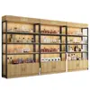 Prateleira Vitrine Multicamadas Altura de Prateleira Ajustável Rack de Armazenamento Aço Madeira Rack de Exibição de Chão Simples Supermercado Armazenamento Multicamadas