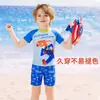 Roupa de Banho Infantil Disney Conjunto de Duas Peças Manga Longa para Meninos Conjunto de Moda Praia para Meninos Venda por Atacado