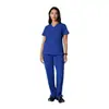 Uniforme de exfoliación elástico de secado rápido Amazon transfronterizo cuello en V manga corta unisex ropa de trabajo para doctor para clínicas dentales y de belleza