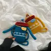 Ins Nueva Moda Estilo Coreano Boca de Salchicha Divertida Lana Niños Niños y Niñas Bolso Cruzado para Teléfono Móvil