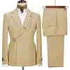 Terno Masculino de Duas Peças Amazon Comércio Exterior Casual de Negócios Europeu e Americano Terno para Noivo Casamento Banquete Traje