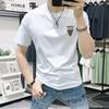 Camiseta de manga corta para hombre Explosivo 2025 Nuevo Verano Moda Marca Ropa de Hombre Moda Todo Combina Estampada Manga Corta Cuello Redondo T