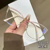 Óculos de Moda que Mudam de Cor Anti-Luz Azul para Mulheres Armação de Óculos Gatinho Metálica Tendência Decorada com Diamantes Sem Grau Importação Transfronteiriça Gato