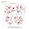 Estilo Nórdico 4 Racimos Magnolia Fresca PVC Autoadhesivo Stickers CH81638 Decorativos de Pared para Sala de Estar Dormitorio Transfronterizos Lote