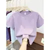 Verano 2026 Nuevo 230g 40s 92% Algodón 8% Spandex Cuello Redondo Camiseta de Manga Corta con Estrellas Brillantes por Todas Partes Versátil