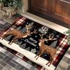 Tapetes de Piso da Nova Série de Natal da Temu Transfronteiriços, Tapetes de Piso para Porta de Entrada, Tapetes de Piso Decorativos, Tapetes de Piso Resistentes ao Desgaste e à Sujeira