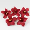 Nueva Flor de Seda Exquisita Simulada Cabeza de Orquídea Gato Flor de Pasador de Pelo DIY Tocado Dinastía Han Aro para el Cabello Broche Flor Decorativa Flor Artificial