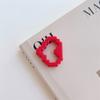 Tiktok popular acrílico color sólido corazón de píxeles marco con cuentas diy cadena para teléfono móvil llavero material accesorios de joyería