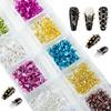 Joias para Unhas Artísticas Transfronteiriças Ouro e Prata Punk Retrô Fundo Plano Cone Pontiagudo Rebite Broca de Unha Joias para Unhas Artísticas Atacado