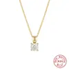 Plata de Ley S925 Estilo Ins Cadena Sencilla para Clavícula de Combinación Diaria Piedra de Nacimiento Mes Cumpleaños Diamante Collar Más Vendido en Europa y América para Mujeres