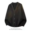 Cárdigan de Punto Trendy con Cuello en V para Hombre Otoño/Invierno 2026, Chaqueta Versátil con Estilo, Suéter Cárdigan de Estilo Maduro, Contraste de Color Retro