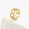 Accesorios de Moda Transfronterizos Europeos y Americanos, Anillo Abierto de Mariposa de Oro de 18 Quilates, Anillo Hueco de Acero Inoxidable de Estrella de Mar para Vacaciones