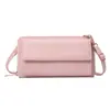 Bolso de Hombro para Mujer de Color Sólido en PU Bolso de Hombro Multitarjetas Bolso para Teléfono Móvil con Pantalla Táctil Bolso Multifuncional para Teléfono Móvil