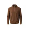 Suéter de Punto Medio Cremallera para Hombre Acetato Lana Derong 10A Antibacteriano Color Sólido Otoño Invierno Cálido Top Camisa Base para Hombre