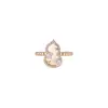 Anillo Abierto de Flor de Calabaza con Circonita Bañado en Oro Real de 24K con Diseño Único, Joyería de Lujo Ligero de Moda para el Dedo Índice