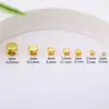 Cor Dourada Real 18K Preserva Cor Contas Quadradas Arredondadas Contas de Canto Quadrado Cantos Cortados em Ouro Contas Espaçadoras com Furo Grande Espaçador DIY Pulseira Colar Acessórios