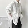 Nueva Chaqueta Camisa de Manga Larga Plisada con Relieve Estilo Oscuro Estilo Ligeramente Maduro Estilo Japonés Estilo Vibe Chaqueta de Abstinencia para Hombre