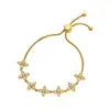 Pulsera de flor transfronteriza europea y americana, no se decolora, pulsera de zircón con diamantes completos de verano para mujer, popular en Japón y Corea, joyería de amistad estilo hada