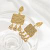 Pendientes de Declaración Niche de Latón Vintage Electrochapado con Oro Real, Aguja de Plata 925, Elegantes y Lujosos con Circonita, Qingdao