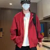 Jaqueta Vermelha com Gola Alta Masculina 2026 Outono/Inverno Novo Estilo Vento Funcional Urbano Casaco de Outerwear Marca Americana Tendência Jaqueta de Baseball