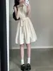 Vestido Colete de Verão Elegante de Quioto, Venda Quente, com Gola Alta e Laço