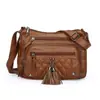 Bolsa Feminina Multibolsos para Meia-idade e Idosos Bolsa de Couro Macio Nova Tendência Transfronteiriça Bolsa de Ombro Único Transversal Mochila Feminina Bolsa para Mãe de Meia-idade