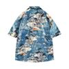 Nova Camisa Floral Tie-dye de Verão Estilo Hong Kong Moda Fashionável Moda Jovem Lazer Viagem Neutra Solta Manga Curta