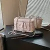 Moda transfronteriza estilo coreano Bolso caja inspirado en Chanel, bolso de hombro con cadena acolchada, bolso pequeño cuadrado de verano con diamantes de imitación, bolso cruzado para mujer
