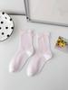 Calcetines Nuevos de Verano, Estilo Dulce, Calcetines para Mujer de Algodón Peinado, Calcetines Exquisitos y Versátiles de Media Pantorrilla para Mujer, Calcetines Casuales Finos al por Mayor