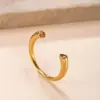 Anillo de Acero Inoxidable de Nuevo Estilo Transfronterizo, Fundido con Diamantes, Anillo Abierto, Moderno y de Alta Gama, Joyería de Acero de Titanio Chapado en Oro de 18 Quilates