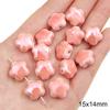 Cuentas de cerámica rosa con forma de flor de gato, hechas a mano, accesorios para pulseras y collares.