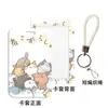 Portatarjetas de Identificación de Estudiante Gato Lindo Estilo Japonés Portatarjetas de Comedor para la Cantina Insignia Porta Tarjetas Lanyard Tarjeta de Campus Etiqueta de Trabajo para Hombres y Mujeres