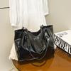 Bolsa Commuter de Cor Pura de Grande Capacidade Feminina 2025 Nova Bolsa de Casamento Bolsa Nupcial de Casamento Bolsa Tote de Ombro Único