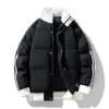 Chaqueta de algodón color block de tres rayas para hombre, invierno, gruesa, cálida, cuello alto, moderna, versátil, holgada, casual, para pareja, abrigo a rayas