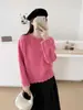 Suéter pullover redondo estiloso com contas para mulheres, nova coleção outono/inverno 2026, macio e confortável, caimento solto, peça de tricô versátil, moderno