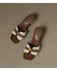 Zapatos de Mujer de Verano 2026 Nuevo Estilo Retro Francés de Punta Cuadrada con Tacón Grueso Medio Slip-On Zapatillas Casuales Perezosas para Exteriores
