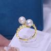 DIY acessórios S925 prata esterlina pérola anel vazio suporte luz luxo feminino anel suporte acessórios semi-acabado suporte de prata